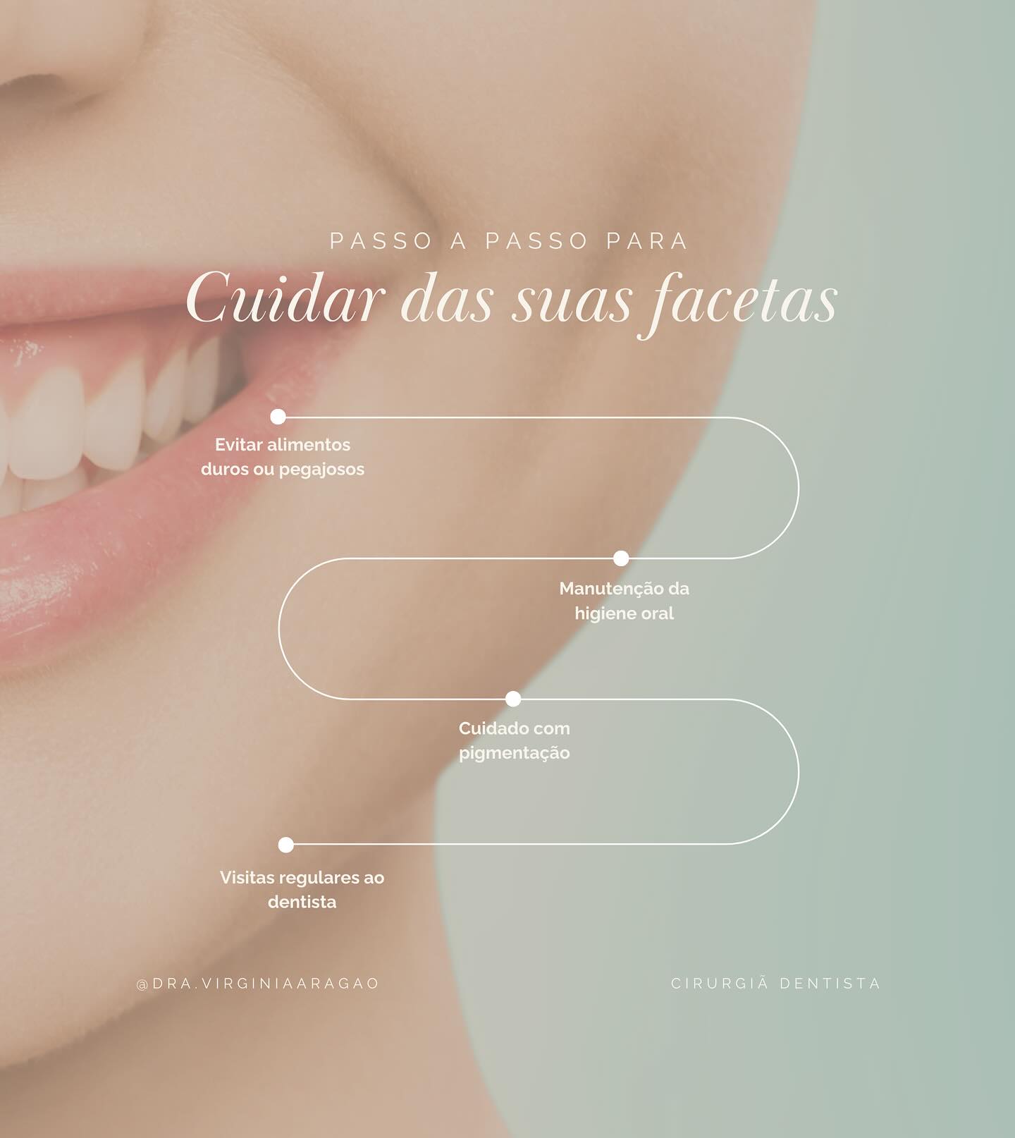 Sorriso e cuidados com facetas e alinhamento